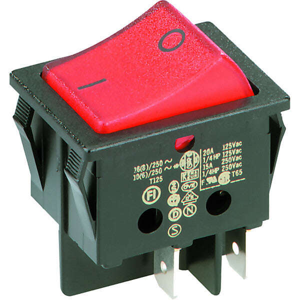 BACHMANN EB-Wippenschalter sw/rt,16(8)A250V 2p. 924.099